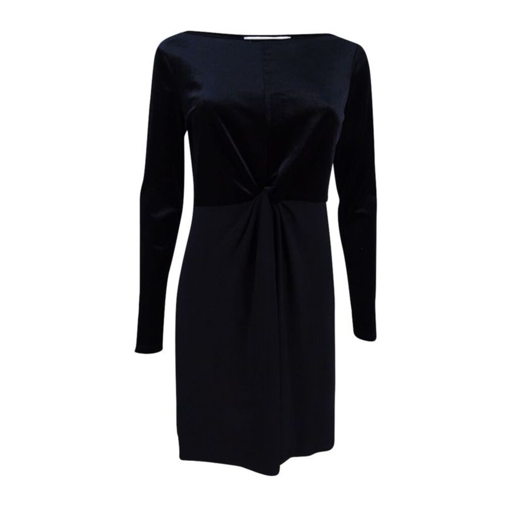 Michael Kors Women's Petites' Velvet Twist Sheath Dress (PS, Black)